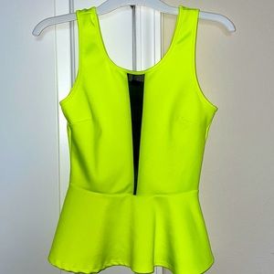 Neon green peplum top